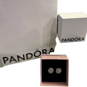 Pandora silver round earrings